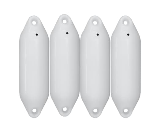 Ocean Boat Fenders, Set of 4, one-Piece Made of plastisol PVC Material with rotational Moulding Process, Seamless Construction, Unique Glossy Finish (5.51'' x 19.68'')