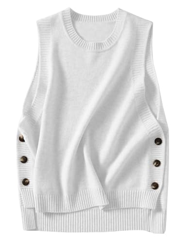 Image of Mingzhu Womens Sleeveless Round Neck Pullover Low Ribbed Knit Sweater Vest