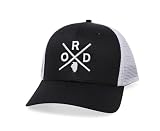 International Tie Hat for Men and Women, Snapback Trucker Baseball Cap, Embroidered Cross Logo (ORD - Chicago O'Hare International Airport, Black White)