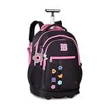 Rebecca Bonbon Mochila Carrinho Rebeca Bombom 19' RB26229 com Rodinhas Preta