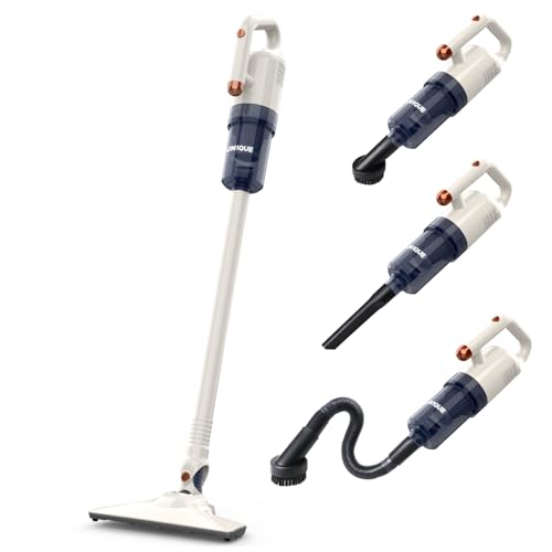 UN1QUE 2 in 1 Handheld & Stick Vacuum Cleaner for Home, 500W Handheld Vacuum with 15000PA Suction, 0.8L Washable HEPA Filter, Adjustable Head, Bagless Dry Vacumming, Deep Clean for Hard Floor, Carpet
