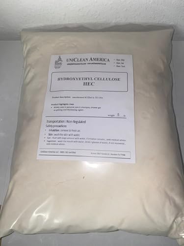 HEC - Hydroxyethyl Cellulose (HEC) - Thickening Agent for Beauty & Cosmetic Products - Made in USA – Weight : 20 lb