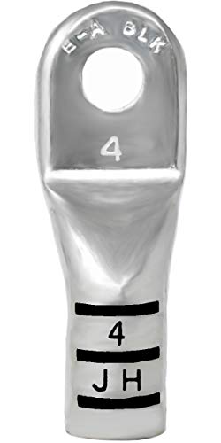 Bay Marine Supply Power Lugs – 4 AWG 5/16" (10 Pack) – Heavy Duty Tinned Copper Cable Ring Terminals by FTZ 91726