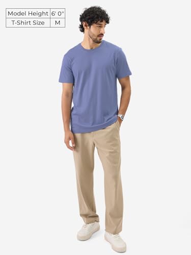 Image of The Souled Store Supima: Men and Boys Short Sleeves Round Neck Solid Premium Basic Casual Lightweight Easy to Style Everyday Streetwear Trendy Supima T-Shirt