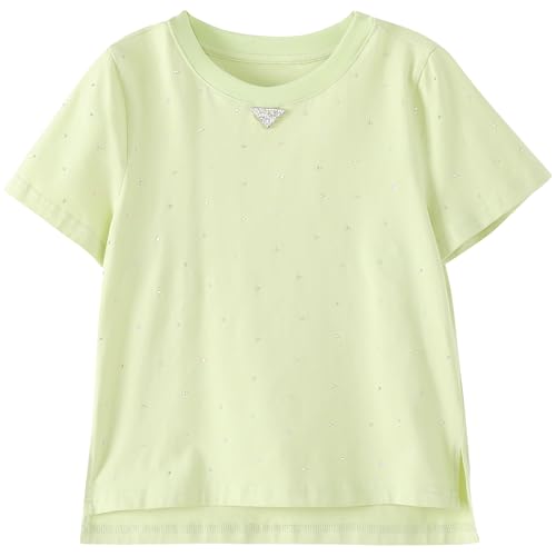 Image of Toddler Girls Sequin T-Shirt Short Sleeve Shirt Round Neck Cute Summer Tops Tees, Green Size 12