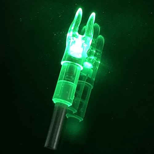 EANPRO S Lighted Nocks for Arrows .244/6.2mm 6 Pack Lighted Arrow Nocks for Archery Hunting Screwdriver Included (Green)