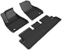 3D MAXpider Custom Fit Kagu Floor Mat (Black) for 2020-2023 Tesla Model 3 - 1ST Row 2ND Row