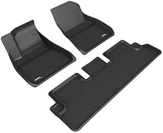 3D MAXpider Custom Fit Kagu Floor Mat (Black) for 2020-2022 Tesla Model 3 - 1ST Row 2ND Row