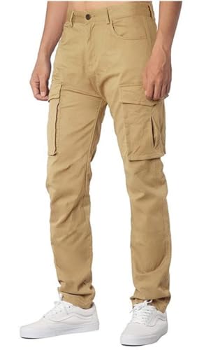 AIFARLD Men's Cargo Pants Work Pants Lightweight Relaxed Fit Stretch Joggers Hiking Travel Casual with Pockets Khaki2