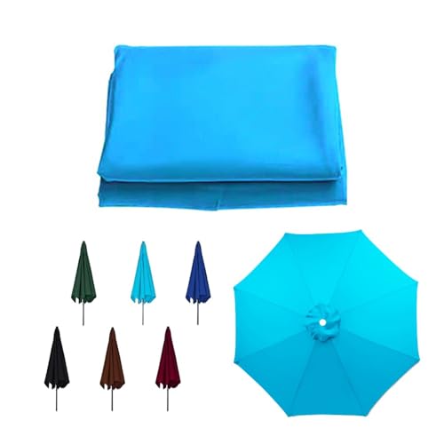 Cubierta de repuesto para toldo de 250 cm, 270 cm, 300 cm, 6/8 varillas a prueba de rayos UV, tela para sombrilla de jardín, pabellón, patio, piscina, lago, azul, 200 cm
