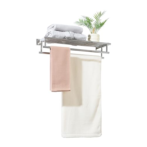 Alise Towel Rack,Towel Hanger Towel Shelf with Double Towel Bars for Bathroom Lavatory,20 Inch SUS 304 Stainless Steel Wall Mount Towel Holder,Polished Chrome