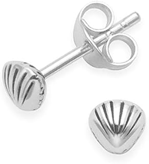 Heather Needham Sterling Silver Sea Shell Earrings - Studs SIZE: TINY!!! 5mm. Gift Boxed. 5079.