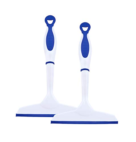 Image of Superio Rubber Squeegee, 2 Pack, Streak Free All Purpose Window Squeegee, Comfort Grip Handle and Hanging Hook (Blue, 6 Inch- 2 Pack)