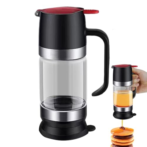 Honey Dispenser - Sugar Dispenser | Honey Jar | Arce Syrup Dispenser, 9 Oz Glass Honey Jar Clear Push-Type Honey Container, Arce Syrup Dispenser With Handle, Honey Dispenser For Coffee Gold Tea