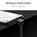 XANHAM 6-Pack 18 Inch SATA Cable, SATA III Cable 6Gbps 90 Degree Righe Angle to 180 Degree for SATA HDD, SSD, CD Driver, CD Writer, Black