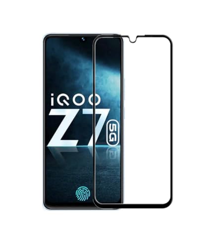 Image of Military-Grade Tempered Glass Screen Protector Compatible for iQOO Z7 / Z7s with Edge to Edge Coverage and Easy Self-Installation Kit (iQOO Z7)
