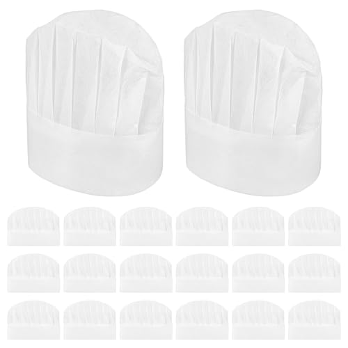 Elegaperma Lot de 20 bonnets de cuisinier pour enfants - Réglables - Pour garçons et filles - En tissu non tissé - Pour cours de cuisine et fêtes à thème