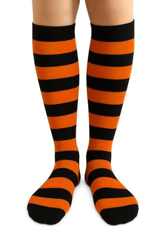 Image of PolyMedea Elite Quality Colorful Soft Cotton Women's Striped Knee High Socks