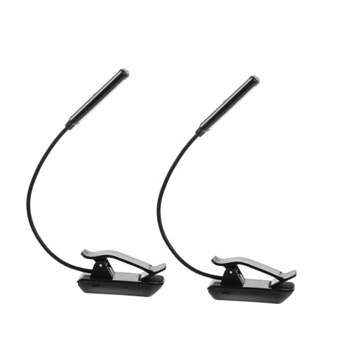 Lampe de lecture à pince LED noire lot de 2 avec un design équilibré à deux voies pour bureau