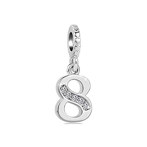 Cuentas de corazón y números de cumpleaños para regalar en pulseras