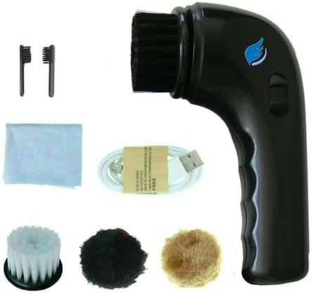 Electric Shoe Shine Kit, Electric Shoe Polisher Brush Shoe Shiner Dust Cleaner Portable Leather Care Kit for Shoes, Bags, Sofa