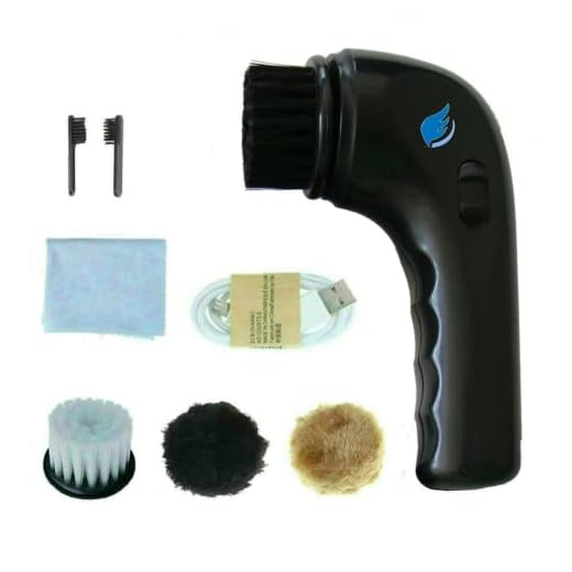Electric Shoe Shine Kit,Funtoy Electric Shoe Polisher Brush Shoe Shiner Dust Cleaner Portable Wireless Leather Care Kit for Shoes, Bags, Sofa (Black)