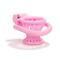 SeLgurFos Chastity Cage Negative Belüftung Keuschheitskäfig Herren mit 4 Cock Rings Male Klein Fischkorb Peniskäfig BDSM Sklave Bondage SM Sexspielzeug für Männer (Pink) – Ansicht 6