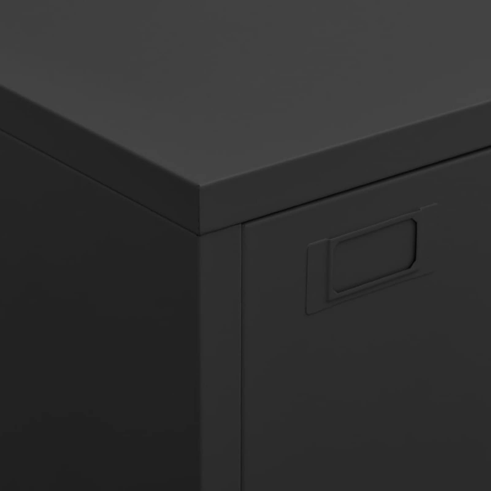 Armario archivador Armario Metalico Armario Oficina Muebles Oficina Armario archivador con Puertas y 2 Estantes 75x40x115 cm Negro