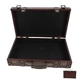 Cabilock Valise Rétro Cuir Vintage Style Britannique Boîte de Rangement Décorative Élégante Malle de Voyage Compacte pour Boutique Vêtements et Décor Vitrines