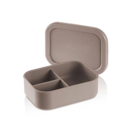 KLIPPSI® Lunchbox Medium-3 Fächer Brotdose Vorratsdosen aus Platin Silikon reißfest, hitze-kältebeständig, auslaufsicher, spülmaschinengeeignet (beige) KLIPPSI® Lunchbox Medium-3 Fächer Brotdose Vorratsdosen aus Platin Silikon reißfest, hitze-kältebeständig, auslaufsicher, spülmaschinengeeignet (beige)