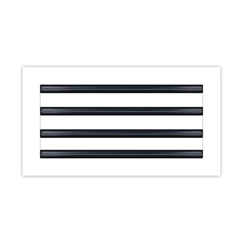 Image of BUILDMART - 14x8 White Modern AC Vent Cover - Decorative Air Vent - Standard Linear Slot Diffuser - Register Grille for Ceiling, Walls & Floors - Texas Buildmart