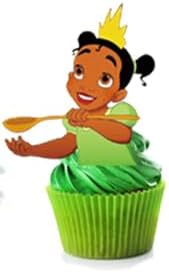 Miniatura 8 de 24 decoraciones de princesa tiana para tartas, decoración de pasteles, decoración de princesa tiana para fiestas de cumpleaños (15)