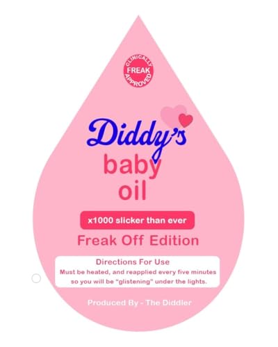 The Goozler Diddy’s Freak Off Edition Baby Oil 16fl.oz Lotion Bottle with Pump Lid Funny Pop Culture Bathroom Home Décor Gift (Dark Apothecary Brown)4