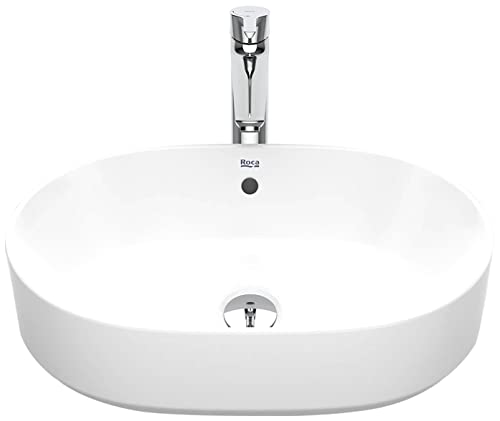 Roca Debba Waschbecken Aus Porzellan, Wandmontiert, 600 X 480 Mm – Schlichtes Design, Leicht Zu Reinigen