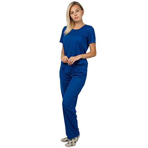 Conjunto Pijama Feminino Manga Curta Básico Part.B (GG, Azul)
