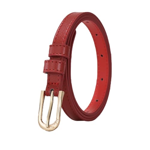 Image of MMONY Skinny Leather Belt (Red)
