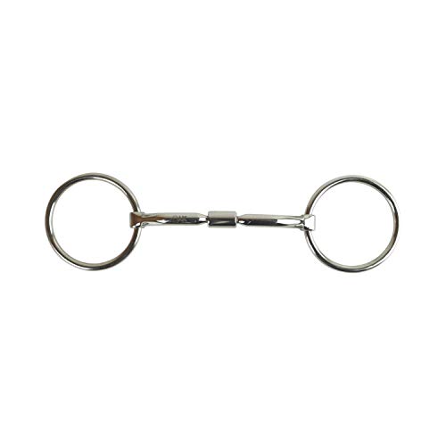 Mors d'équitation rotatifs AK AKRS-2618 incurvés à anneau libre 14 cm argenté