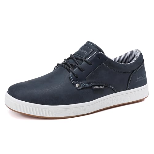 ANALEAF Mens Casual Dress Shoes Fashion Sneakers, Blue, US 9