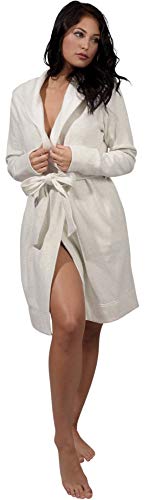 Yogalicious Ultra Plush Cozy Fleece Robe - Heather Snow - Medium