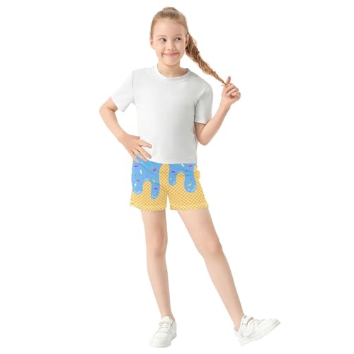Girls Athletic Shorts Summer Casual Girls Sports Shorts with Pockets for 7-15Y2