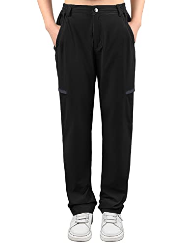 Nonwe Women's Outdoor Cargo Pants With Button Closure Quick Dry Hiking Pants Black M/29 Inseam #TOP2