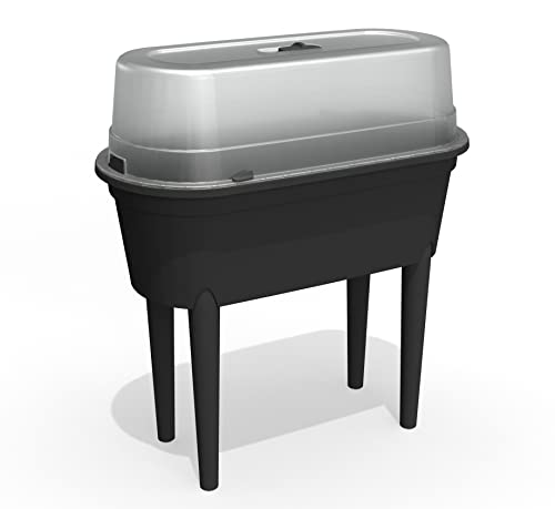 Hochbeet mit Deckel Gewächshaus oval 77x84x38cm Frühbeet Kräuterbeet...