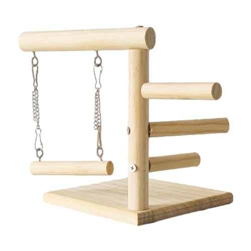 Soporte de percha para pájaros | Zona de juegos para loros de madera,Juguete de pájaro, percha natural para loro, árbol de pájaros antideslizante para calopsitte, Conure, cacatúa