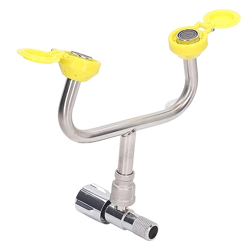 Salud, Tools Estación Lavaojos Montada en Grifo, Amplia Aplicación 2 Boquillas Inflables Estación Lavaojos de Emergencia Flujo de Agua Continuo Confiable para...