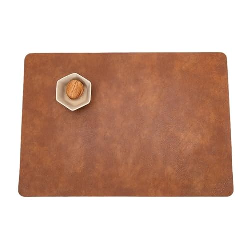 Sets de table marron orange en cuir de vachette pour table de salle à manger