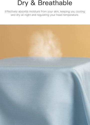 Image of Mush Bamboo Pillow Cover Set of 2 | 100% Bamboo Pillow Cover for Hair and Skin | Breathable, Silky Soft and Cooling Envelope Pillowcases for Hot Sleepers & Night Sweats | 17 inchx27 inch (Pastel Blue, King)