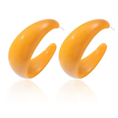 Créoles colorées acrylique léger : boucles d'oreilles C confortables
