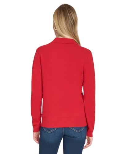 Image of Nautica Women's V-Neck Cable Polo Long Sleeve