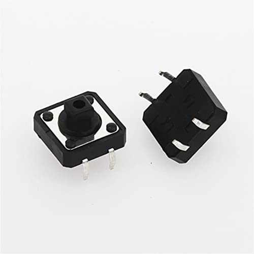 Interrupteurs tactiles 12x12x7,3 mm carrés boutons-poussoirs jaunes, lot de 20pcs