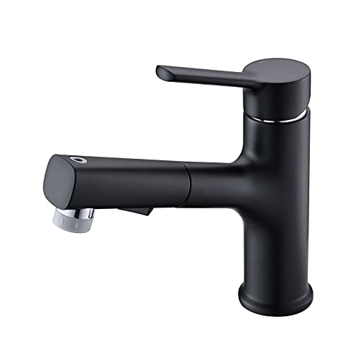 Robinet de lavabo de salle de bain anti-éclaboussures avec mitigeur extractible souple